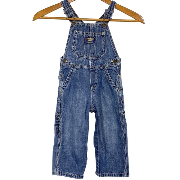 OshKosh B'gosh Other - VTG 80's Oshkosh B'Gosh 18 Month Vestbak‎ Blue Denim Bib Jean Overalls Snap USA